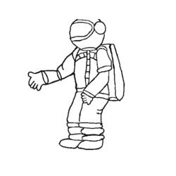 Coloriage Astronaute debout en scaphandre