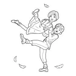 Coloriage Ballerine Félicie dansant avec Victor