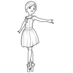 Coloriage Félicie la ballerine en pose gracieuse