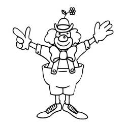 Coloriage Clown saluant les bras ouverts