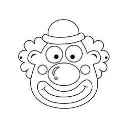 Coloriage Clown souriant avec nez rond et cheveux bouclés