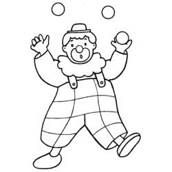 Coloriage Clown jonglant avec des balles