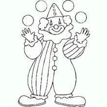 Coloriage Clown jonglant avec quatre balles