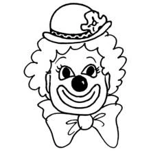 Coloriage Clown souriant avec chapeau et nœud papillon