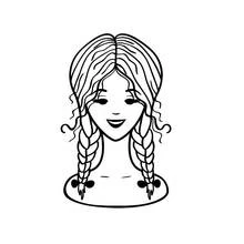 Coloriage Coiffeur avec coiffure à deux tresses