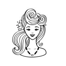 Coloriage Coiffeuse : chignon élégant en spirale