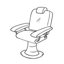 Coloriage Chaise de coiffeur avec appuie-tête et accoudoirs