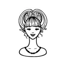 Coloriage Coiffeur : femme avec un chignon élégant
