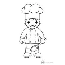Cuisinier / Cuisinière - Coloriages gratuits à imprimer