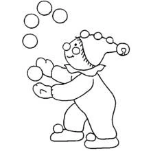 Coloriage Jongleur lançant des balles en l'air