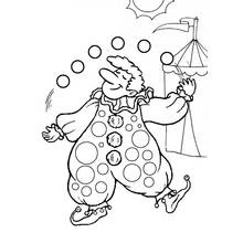 Coloriage Jongleur clown avec des balles