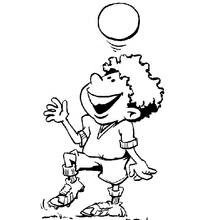 Coloriage Jongleur faisant rebondir un ballon sur la tête