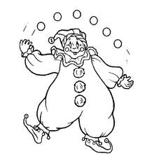 Coloriage Jongleur clown avec six balles