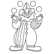 Coloriage Jongleur clown avec des balles