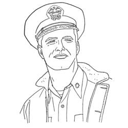 Illustration au trait Militaire (Carrières et Professions) #102419 prête à colorier