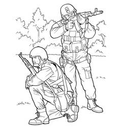 Coloriage Militaire (Carrières et Professions) #181100 à imprimer et colorier