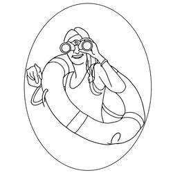 Coloriage Sauveteur observant avec des jumelles