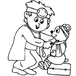 Illustration au trait Vétérinaire (Carrières et Professions) #213820 prête à colorier