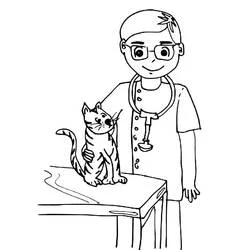 Illustration au trait Vétérinaire (Carrières et Professions) #213823 prête à colorier