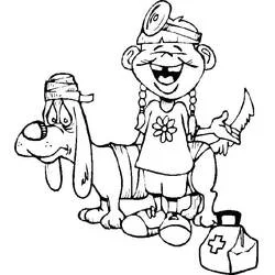 Coloriage à imprimer Vétérinaire (Carrières et Professions) #213824 pour enfants et adultes