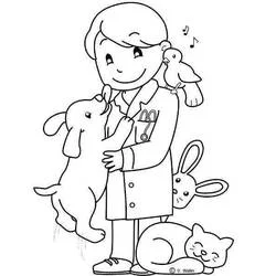 Page de coloriage Vétérinaire (Carrières et Professions) #213832, gratuite à imprimer