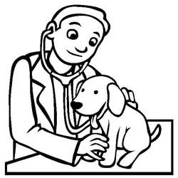 Illustration au trait Vétérinaire (Carrières et Professions) #213837 prête à colorier