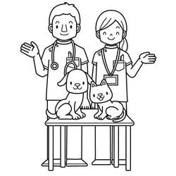 Dessin à colorier Vétérinaire (Carrières et Professions) #213855, gratuit à imprimer