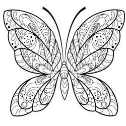 Coloriage Papillon Adulte aux ailes en mandala symétrique