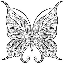 Coloriage Papillon Adulte aux ailes ornées symétriques