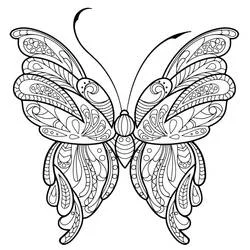 Coloriage Papillon Adulte aux motifs symétriques