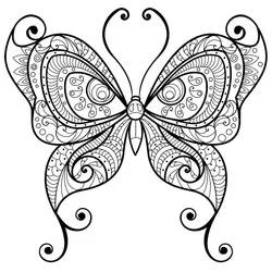 Coloriage Papillon aux ailes ornées de motifs complexes