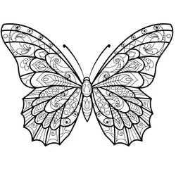 Coloriage Papillon Adulte aux motifs symétriques