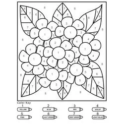 Fleurs Coloriage par Numéro - Coloriages gratuits à imprimer