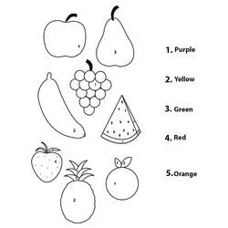 Page de coloriage Fruits Coloriage par Numéro (Coloriage numéroté) #178001, gratuite à imprimer