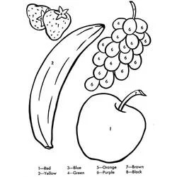 Joli coloriage Fruits Coloriage par Numéro (Coloriage numéroté) #178002, prêt à imprimer