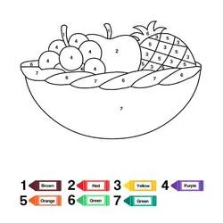 Page de coloriage Fruits Coloriage par Numéro (Coloriage numéroté) #178003, gratuite à imprimer