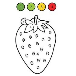 Illustration au trait Fruits Coloriage par Numéro (Coloriage numéroté) #178005 prête à colorier
