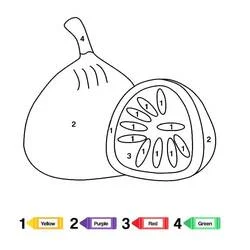 Dessin Fruits Coloriage par Numéro (Coloriage numéroté) #178006 à colorier pour petits et grands