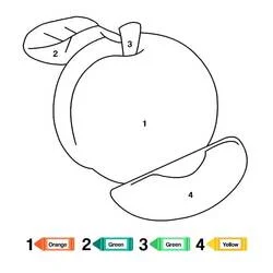 Dessin Fruits Coloriage par Numéro (Coloriage numéroté) #178010 à colorier pour petits et grands
