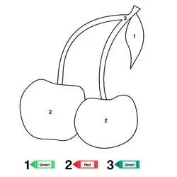 Dessin Fruits Coloriage par Numéro (Coloriage numéroté) #178012 à colorier pour petits et grands