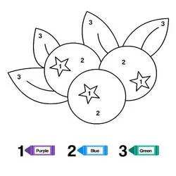 Joli coloriage Fruits Coloriage par Numéro (Coloriage numéroté) #178015, prêt à imprimer