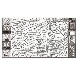 Illustration au trait Magique Addition (Coloriage numéroté) #182635 prête à colorier