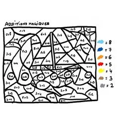 Dessin Magique Addition (Coloriage numéroté) #182654 à colorier pour petits et grands