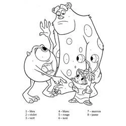 Coloriage Monstres et Cie en coloriage numéroté