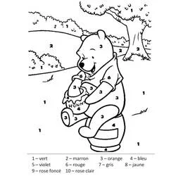 Coloriage Winnie l'ourson serrant son pot de miel