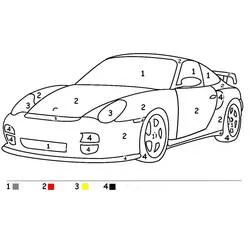 Coloriage Voiture de sport avec aileron arrière