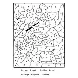 Coloriage Gnome peignant des fleurs numérotées