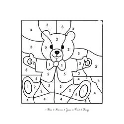 Coloriage Ours en peluche coloriage numéroté