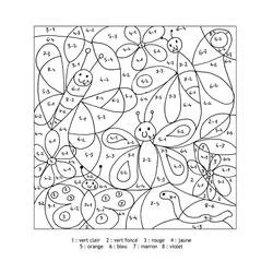 Coloriage Papillons et coccinelle coloriage numéroté