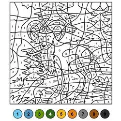 Coloriage Chèvre aux cornes enroulées dans la forêt